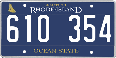 RI license plate 610354