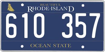 RI license plate 610357