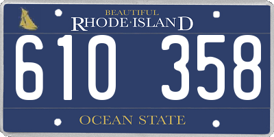 RI license plate 610358