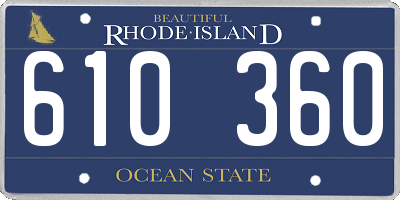 RI license plate 610360