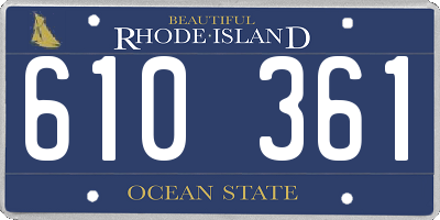 RI license plate 610361