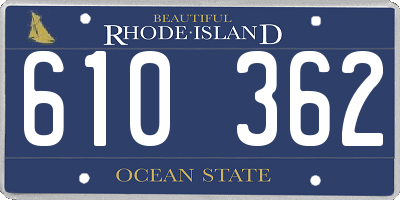 RI license plate 610362