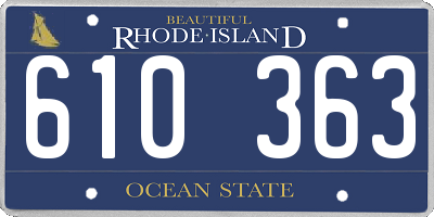RI license plate 610363