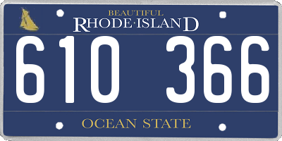 RI license plate 610366