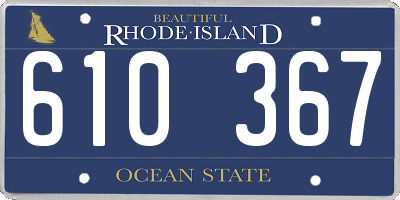 RI license plate 610367