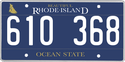 RI license plate 610368