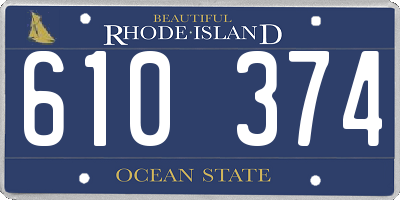 RI license plate 610374