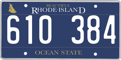 RI license plate 610384