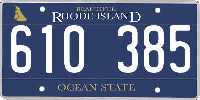 RI license plate 610385