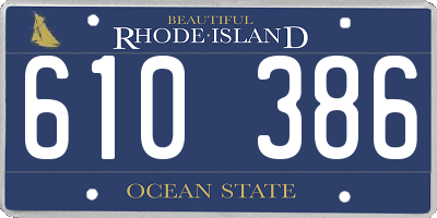 RI license plate 610386