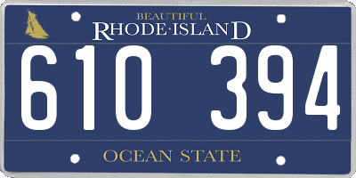 RI license plate 610394
