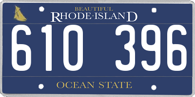 RI license plate 610396