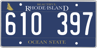 RI license plate 610397