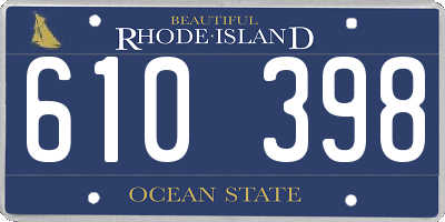RI license plate 610398