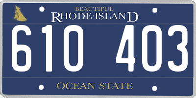 RI license plate 610403