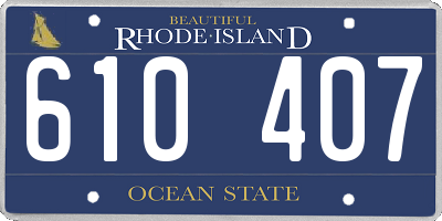 RI license plate 610407