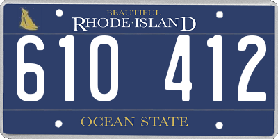 RI license plate 610412