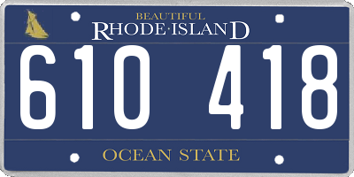 RI license plate 610418