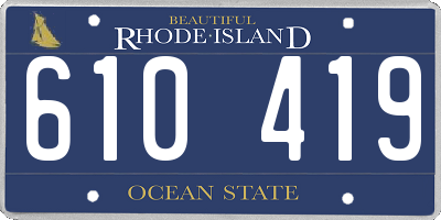 RI license plate 610419