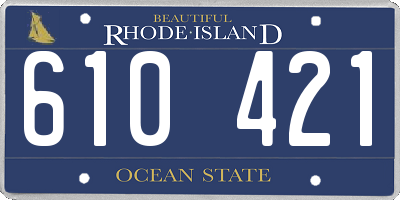 RI license plate 610421