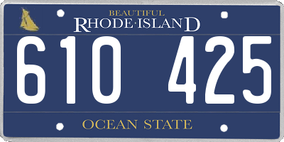 RI license plate 610425