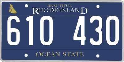 RI license plate 610430