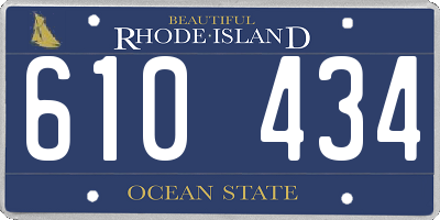 RI license plate 610434