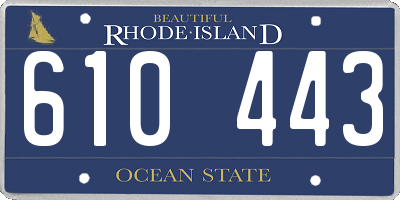 RI license plate 610443
