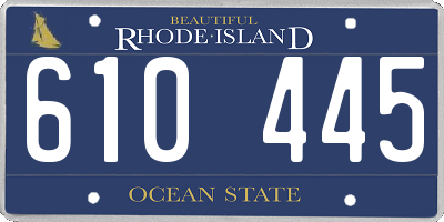 RI license plate 610445