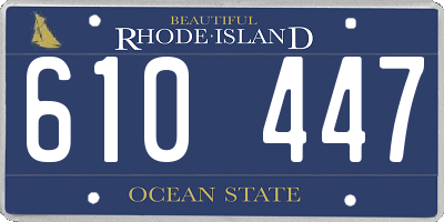 RI license plate 610447