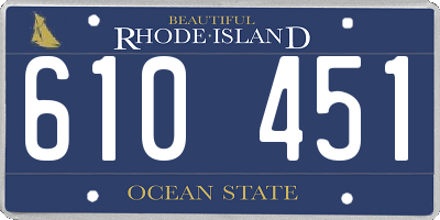 RI license plate 610451