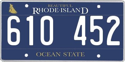 RI license plate 610452