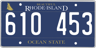 RI license plate 610453