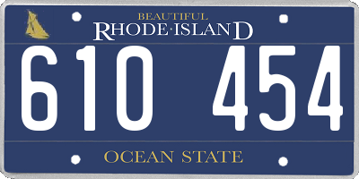 RI license plate 610454