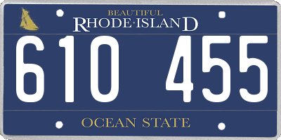 RI license plate 610455