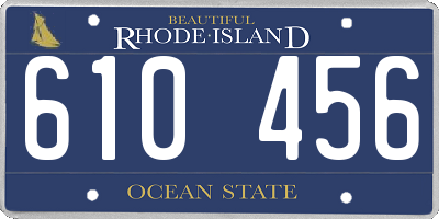 RI license plate 610456