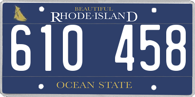 RI license plate 610458
