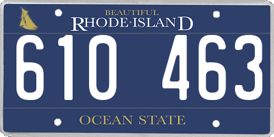 RI license plate 610463