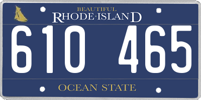 RI license plate 610465