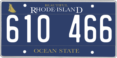 RI license plate 610466