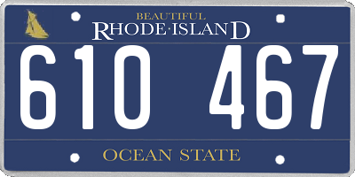RI license plate 610467