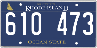 RI license plate 610473