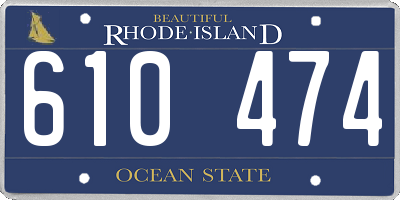 RI license plate 610474