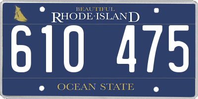 RI license plate 610475