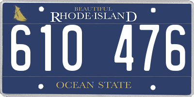 RI license plate 610476