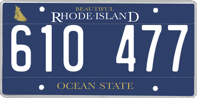 RI license plate 610477