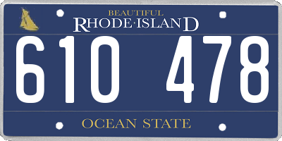 RI license plate 610478