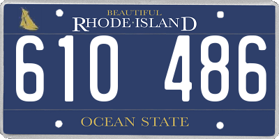 RI license plate 610486