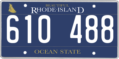 RI license plate 610488