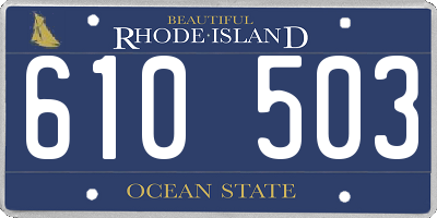 RI license plate 610503